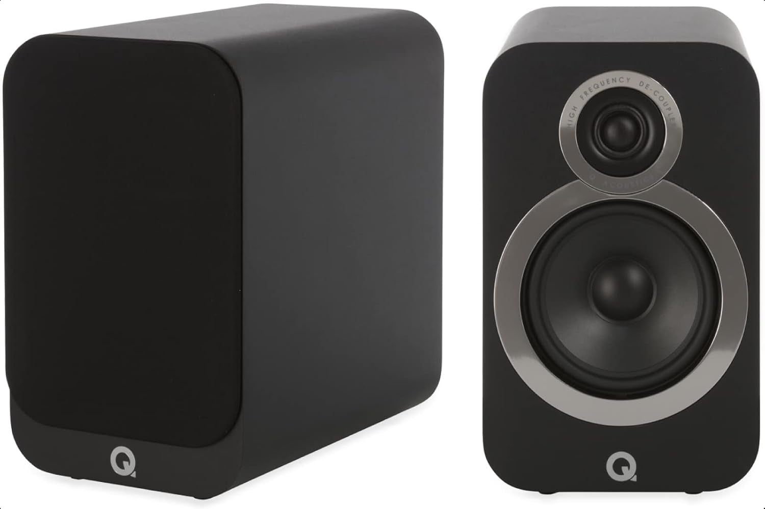 3020I Bookshelf Speakers Pair Carbon Black - 2-Way Reflex Enclosure Type, 5" Bass Driver, 0.9" Tweeter - Stereo Speakers/Passive Speakers for Home Theater Sound System