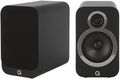 3020I Bookshelf Speakers Pair Carbon Black - 2-Way Reflex Enclosure Type, 5" Bass Driver, 0.9" Tweeter - Stereo Speakers/Passive Speakers for Home Theater Sound System