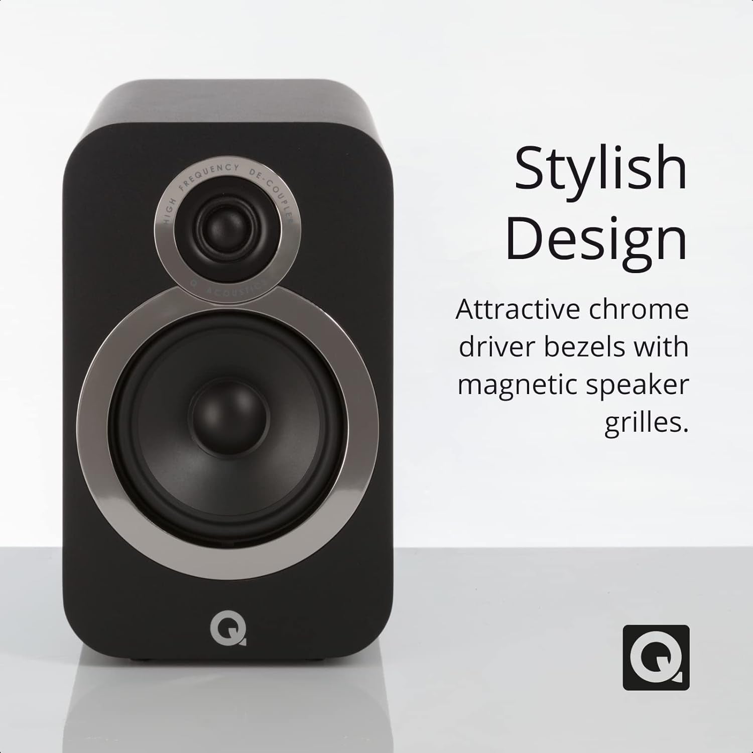 3020I Bookshelf Speakers Pair Carbon Black - 2-Way Reflex Enclosure Type, 5" Bass Driver, 0.9" Tweeter - Stereo Speakers/Passive Speakers for Home Theater Sound System