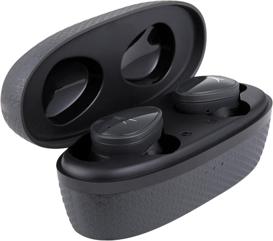 Nanobuds True Wireless Earbuds with Charging Case, IPX4 Waterproof, Dual Mic, 30 Hours Playtime – Sports in Ear Earphones for Iphone & Android (Charcoal Grey)